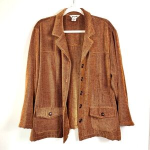 Vtg Fern Dratten Textured Rusty Brown 70’s Vibes Lightweight Jacket, Size 1X